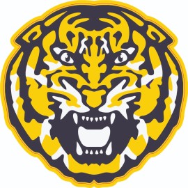 LSU 3X3 Tiger Head Football Helmet Decal