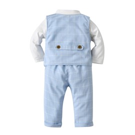 Boarnseorl - Conjunto de pantalones para bebé y niño, Azul+blanco, 2-3T