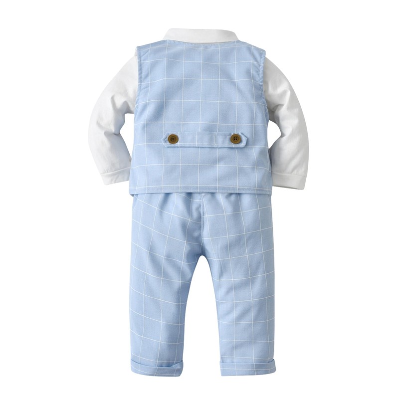 Boarnseorl - Conjunto de pantalones para bebé y niño, Azul+blanco,