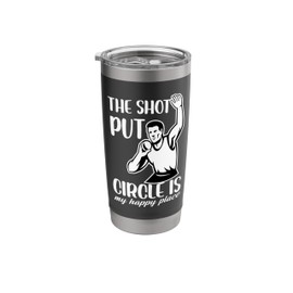 Shot Put Circle My Happy Place Design Stainless Steel Insulated Tumbler