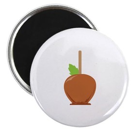CafePress Caramel Candy Apple Magnets 2.25" Round Magnet, Refrigerator Magnet