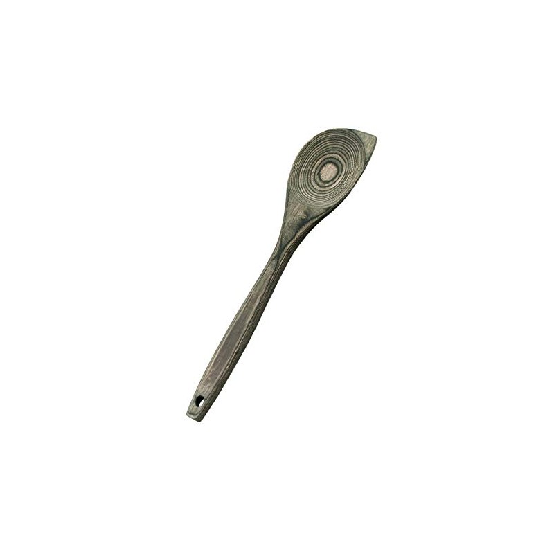 Island Bamboo Pakkawood 12-Inch Corner Spoon, Black