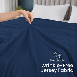 Utopia Bedding Knit Blanket King Size (90x102 Inches, Navy) Soft Lightweight Jersey Breathable Sweatshirt Blanket for Bed,Couch & Sofa