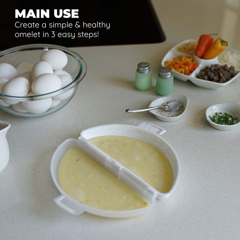 Culinary Elements Microwavable Nonstick Omelet Maker: Quick & Easy Breakfast,