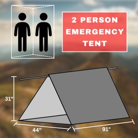 Emergency Zone Reflective & Green Survival 2 Person Tube Tents. Available in 1, 2, 3, 48 Packs.