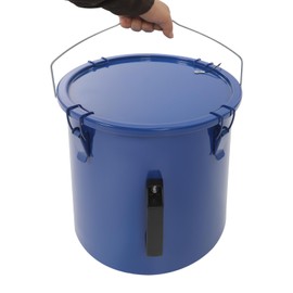 Fryer Grease Bucket, 6 Gal Steel Oil Disposal Caddy with Lid Lock, Fryer Oil Transport Bucket with Anti-Rust Coating & Handle & Filter Bag for Transport Cooking Filtering