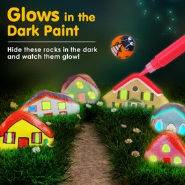 Kids Rock Painting Kit, Arts & Crafts Gifts for Girls and Boys Ages 4-12, Glow in The Dark Kids Activities Kits, Creative Art Paint Gifts Toys for Age 4, 5, 6, 7, 8, 9, 10, 11 & 12