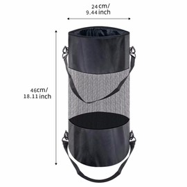 Boat Trash Bag, Collapsible Mesh Trash Can for Kayak, Portable Boat Trash Bag, Reusable, Fishing, Camper, Sandbar, Easy to Clean (1PCS Black)