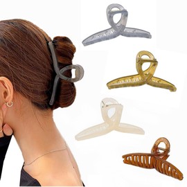 MirthCity 4 Pcs Large Hair Claw Clips for Thick Hair Jelly Clip Elegant Banana Hair Clips for Women Non-Slip Barrette Hair Clips Hair Accessories for Women Girls
