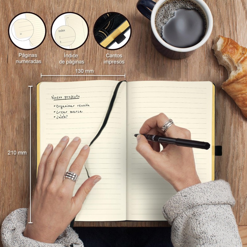 CASTELLI Notebook A5 Gold 13 x 21 – Notebook, Beautiful