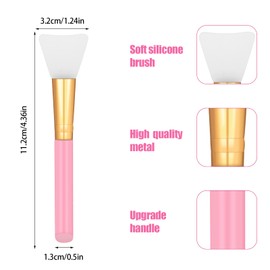 WLLHYF 2 PCS Silicone Face Mask Brushes, Facial Mud Mask Beauty Tool Applicator Brush Soft Hairless Body Lotion Moisturizers Applicator Sector Brush Makeup Tools For Women Girls (Pink+Blue)