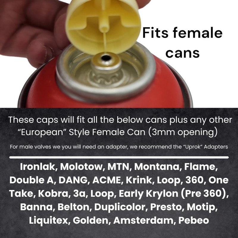 Fat and Wide Spray Paint Variety Cap Pack for Female