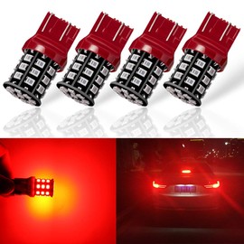 Antline 7443 7440 T20 992 7441 7444 W21W LED Bulbs Brilliant Red, 12-24V Super Bright 800 Lumens Replacement for Tail Brake Lights, Turn Signal Lights, Parking Light (Pack of 4)
