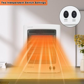 SONBION Radiant Space Heater, Portable Electric Heater, Infrared Heaters for Indoor Use, Halogen Heater for Garage Office, Foldable Holder, Overheat and Tip-over Protection, ETL Listed
