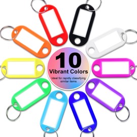 Artvorks 25 Pcs Plastic Key Tags – Key Fobs Made with Durable Plastic in 10 Vibrant Colors – Light Weight Key Labels Ideal for Luggage, Pet Name, Kids Backpacks, Memory Sticks & USB Drives