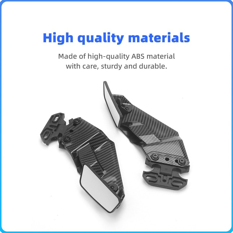 GZDLmoto Universal Motorcycle Rear View Mirrors, Fixed Wind Wing Side