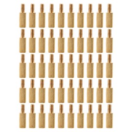 YOKIVE Pack of 55 M2 Spacers Screws Brass Knurled PCB Spacers Keep Height Consistent Perfect for Motherboard (Gold Tone 6 mm + 4 mm)