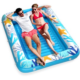 Inflatable Tanning Pool Lounger Float - Jasonwell 4 in 1 Sun Tan Tub Sunbathing Pool Lounge Raft Floatie Toys Water Filled Tanning Bed Mat Pad for Adult Blow Up Kiddie Pool Kids Ball Pit Pool (OB-XL)