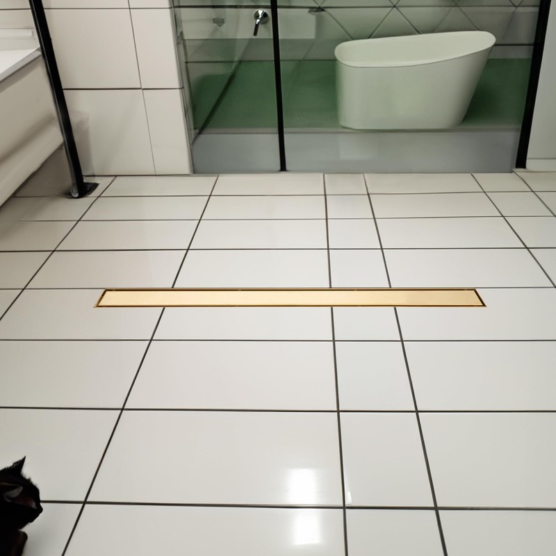 36 inch Linear Shower Drain with Removable Square Hole Panel