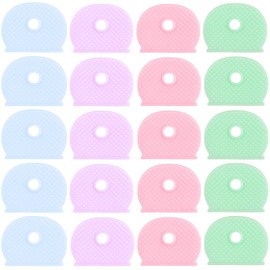 20 Pcs Key Covers Caps, Key Toppers Tags Set Key Identifier Caps, 5 Colors Rubber Keycaps Flexible Coloured Key Covers Set, Keys Caps Label for Easy Identifying House Door Keys