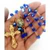 Sacred Heart of Mary Italian Crystal Rosary Beads-FREE Pin-Stamped Made