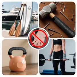 Premium Non-Slip Silicone Handle Cover for Blister Prevention & Cushioned Comfort. Fits Canoe, SUP & Boat Paddles (Black, 1In x 16.4Ft)