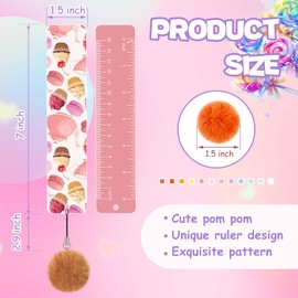 Outus 24 Pcs Kids Bookmarks with Pom Pom,Cute Bookmarks with Rulers Party Favors Bulk End of Year Gifts for Students,Kids,Girls,Women,Teens,School Classroom Reading Presents