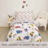 Viviland Boys Car Toddler Comforter Sets, Soft Toddler Bedding Set,