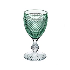 Vista Alegre Bicos Bicolor All Purpose Goblet with Mint Green Top.,
