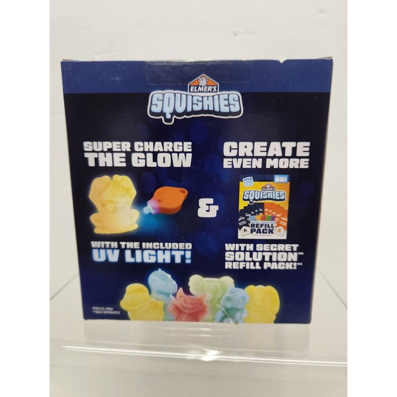Elmers Elmer's Squishies Glow In The Dark Kit-Mystery Characters, NEW