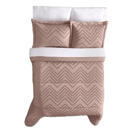 Elefantito Hogar Edredon Matrimonial Con Fundas Jaquard Toscana Capuccino