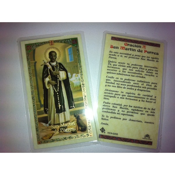 Holy Prayer Cards for Saint Martin de Porres Set of 2 in Spanish with in The U.S. and It's Territories!