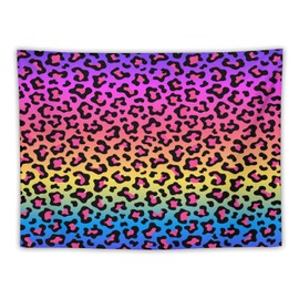 Girls Leopard Tapestry,Colorful Women Cheetah Printed Wall Tapestry Africa Leopard Pattern Rainbow Design Wall Art Home Décor for Bedroom Living Room Dorm Wall Décor 40" x 30"