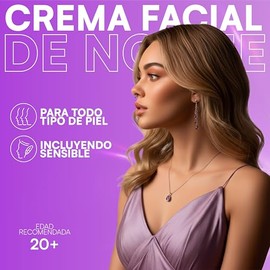 MIST JEWEL -RENEW - Crema de Noche Facial con Niacinamida, Ácido glicolico, Retinol, Elastina y Colágeno | Crema reparadora e hidratante de cuidado fa
