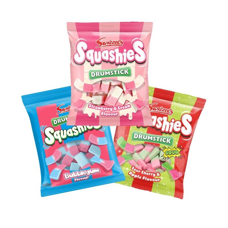 Squashie DrumStick Candies Variety Pack - 2 Pack Original Rasberry