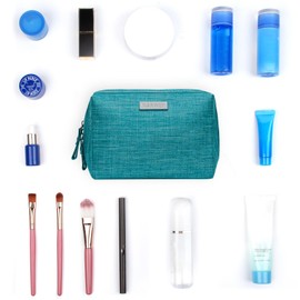 Narwey Small Makeup Bag for Purse Travel Makeup Pouch Mini Cosmetic Bag for Women (Small, Teal)