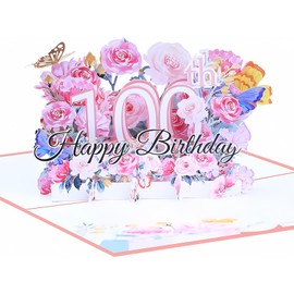 NAVWOD Happy 100th Birthday Card, 100th Birthday Cards for Women, 100th Birthday Gifts for Women, Happy Birthday Card, Pop Up Cards, Pop Up Cards Flowers for Women with Note.