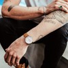 BUREI Men's Watch, Leather, Brand, Simple, Waterproof, Analog, Business, Men's