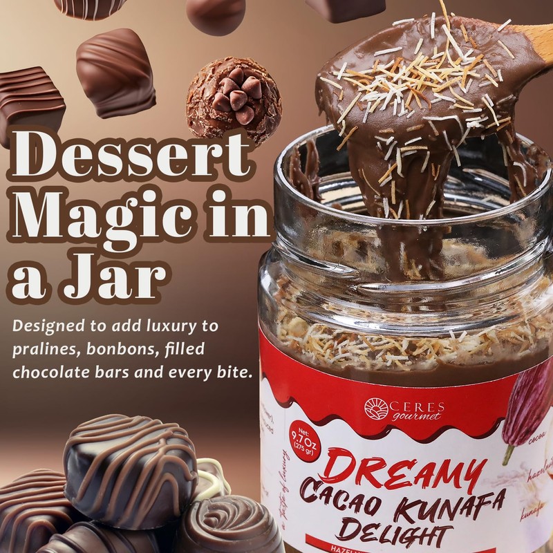 Dubai Spreadable Chocolate with Knafeh - 9.7 oz– Hazelnut &