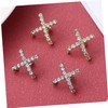 Ipetboom 2 Pairs Cross Earrings for Women with Shiny Cubic