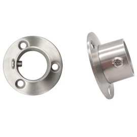 ZLYY 22mm / 0.8 Inch Dia Curtain Shower Curtain Rod Flange Mount Brackets, Satin Silver 2-Pack Curtain Rod Bracket (304 Stainless Steel)