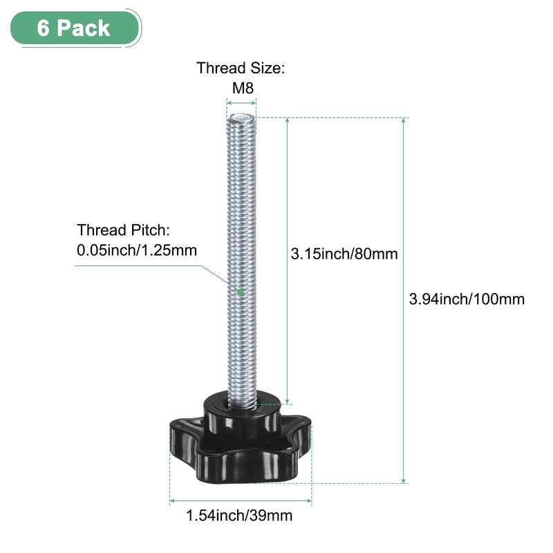 M METERXITY 6pcs Star Clamping Knobs for Machinery Electronics Furniture