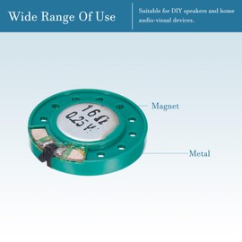 QUARKZMAN 16 Ohm 0.25 W Round Internal Magnetic Speaker x 2 Pieces Plastic Shell for Home Audio Video Devices [Aluminium Metal Plastic]