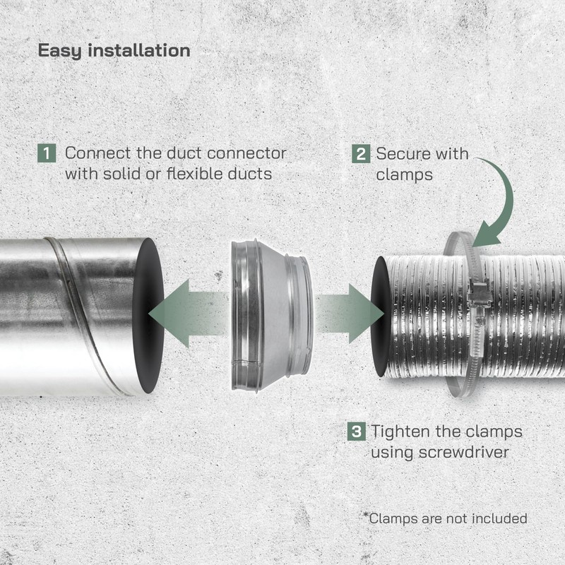 Vent Systems 10" Inch to 8" Inch Duct Reducer –