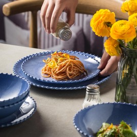 MissYIP 12 Piece Melamine Dinnerware Sets, Service for 4, Lightweight Unbreakable, BPA Free, Food Grade Plates Sets, Dishwasher Safe, Indoor and Outdoor Use