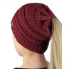 C.C BeanieTail - Gorro de punto trenzado suave y elástico