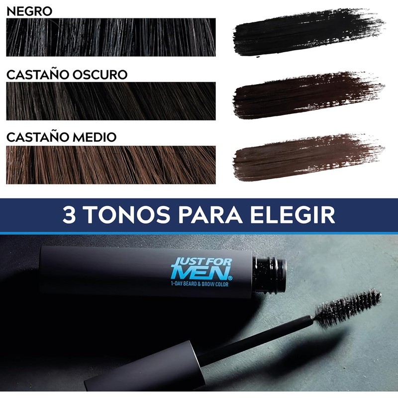 Just For Men Retoque Instantáneo Canas y Cejas, Castaño Oscuro
