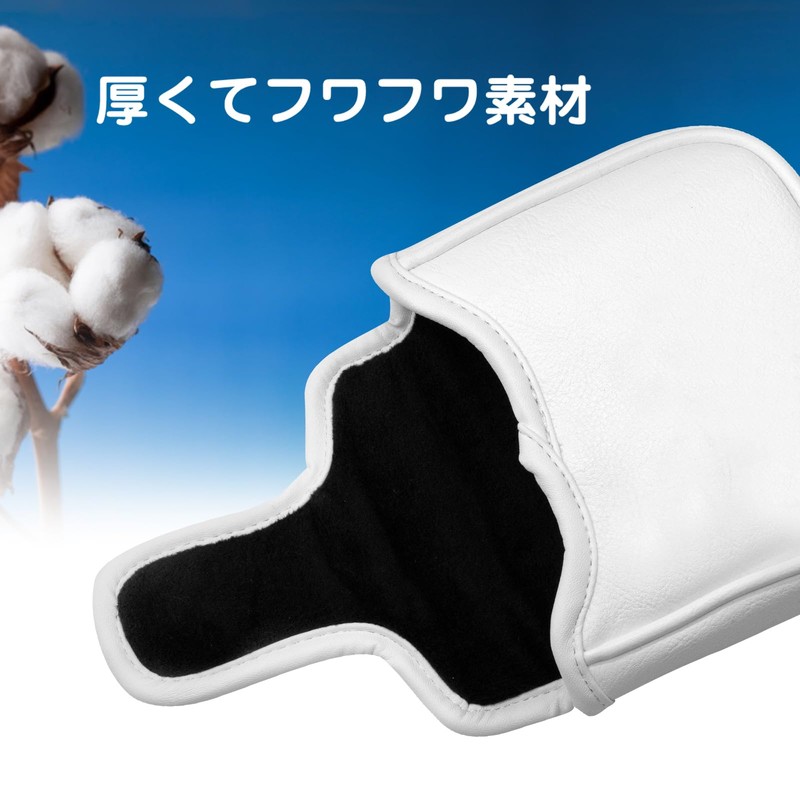 Golf Mallet Kawaii Magnetic Putter Cover Premium Embroidered PU Leather