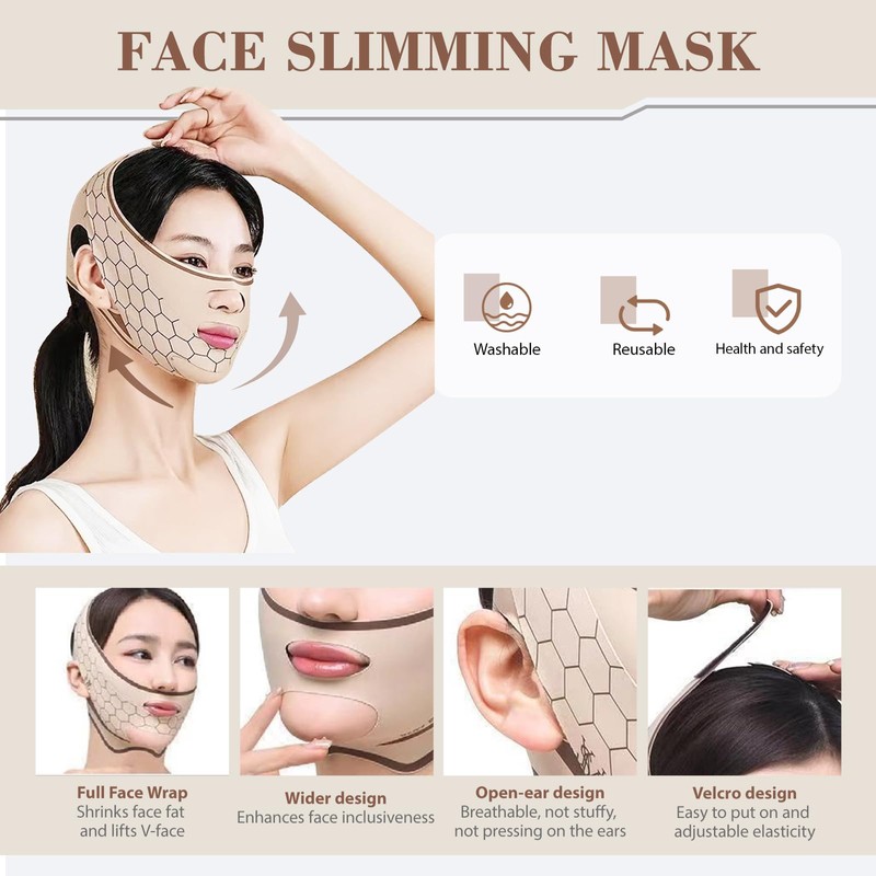 MaNeaz V Face Masks Reusable V-Line Mask Multiple Wearing Styles