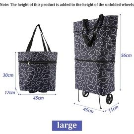 Foldable Shopping Bag with Wheels, Trolley Shopping Trolley, Foldable Multifunctional Travel Shopping Bag, Robust, Ideal for Kitchen, Birthday, Valentine's Day, Women, Mother's Day